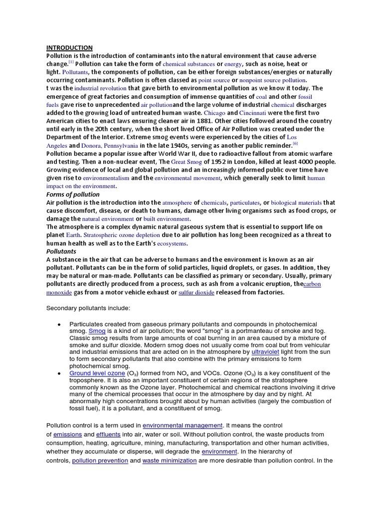 Understanding Pollution and Its Impact | PDF | Smog | Pollution