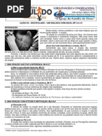 LIÇÃO 03 - DISCIPULADO -  UM DIÁLOGO COM DEUS.