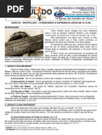 LIÇÃO 08 – DISCIPULADO – CONHECENDO A SUPREMACIA JESUS (Mt 16.13-20)