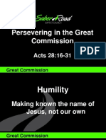 Persevering in the Great Commission