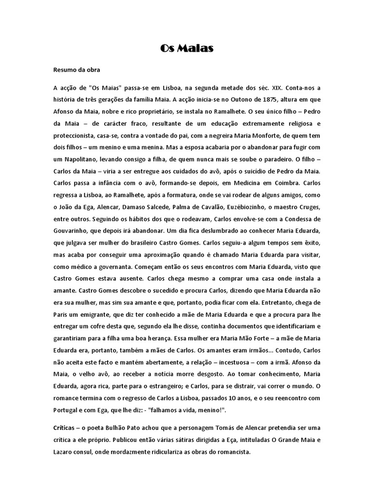 Os maias resumo completo pdf pdf science ci ncia filos fica