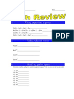 Math Review Packet For Lesson To Be Observed