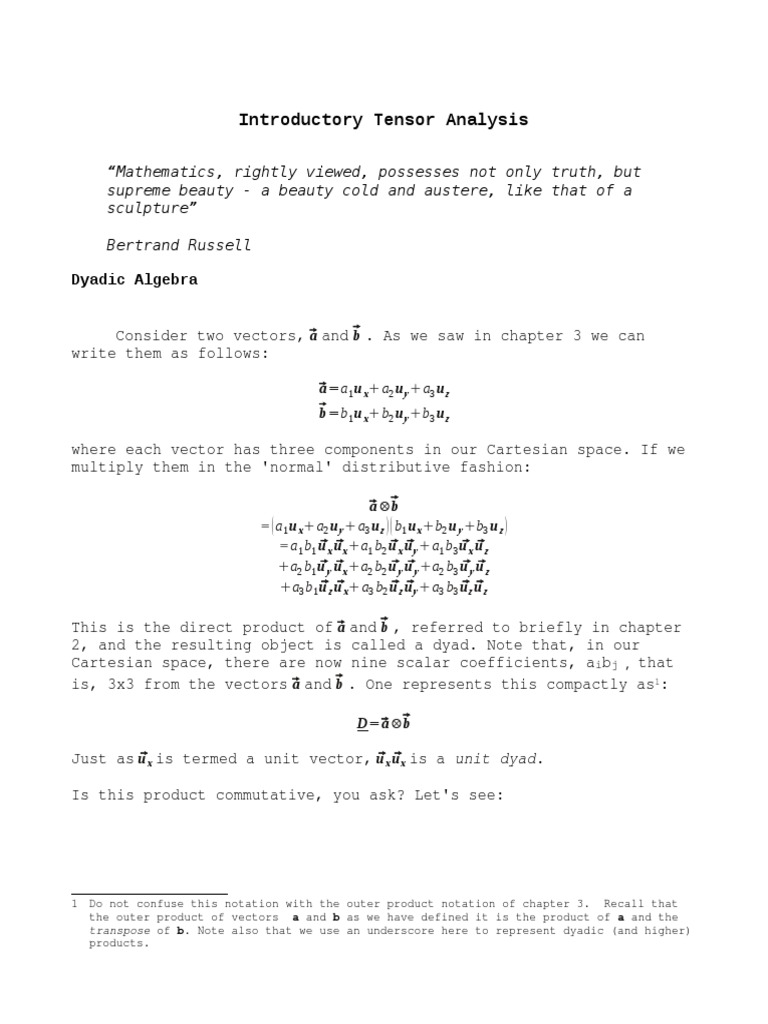Understanding Dyadic Algebra Basics | PDF | Teaching Methods ...
