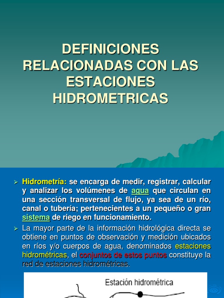 Download ESTACIONES HIDROMETRICAS 1 | Río | Agua subterránea