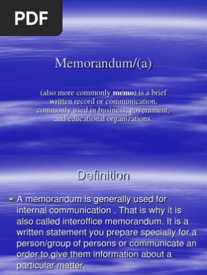 Memorandum