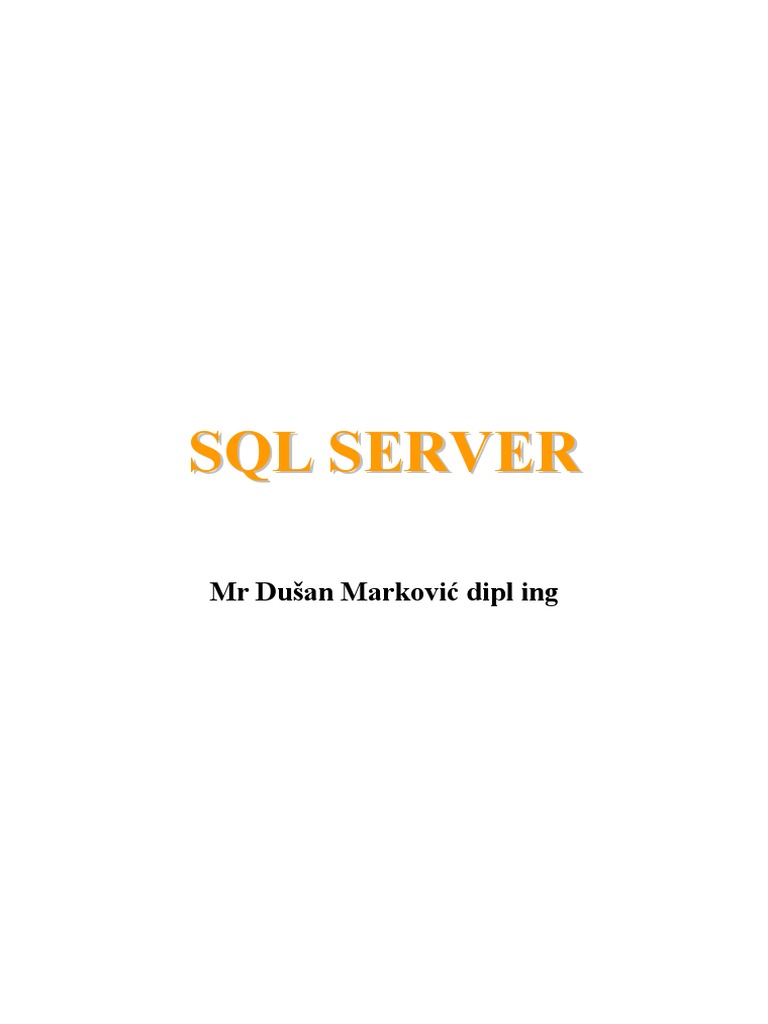 SQL Server | PDF