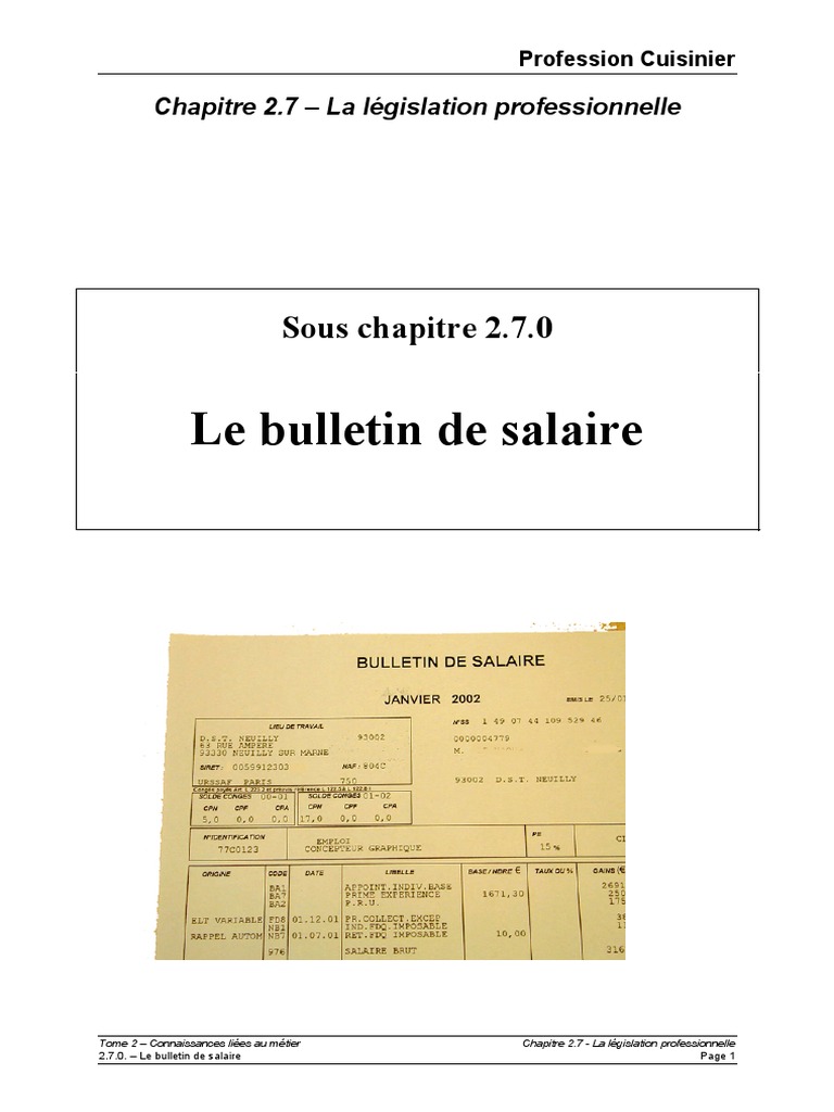 270_Le Bulletin de Salaire  Paycheck  Salary