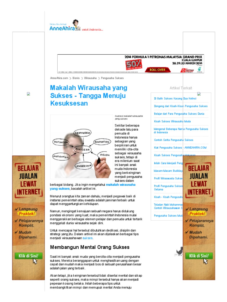Makalah Wirausaha Yang Sukses Tangga Menuju Kesuksesan Pdf