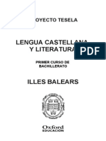 Programacion Tesela Lengua y Literatura 1 BACH Illes Balears