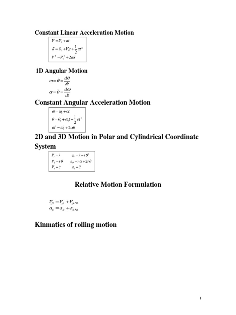 Kinematics and Dynamics of Motion | PDF | Potential Energy | Kinetic Energy