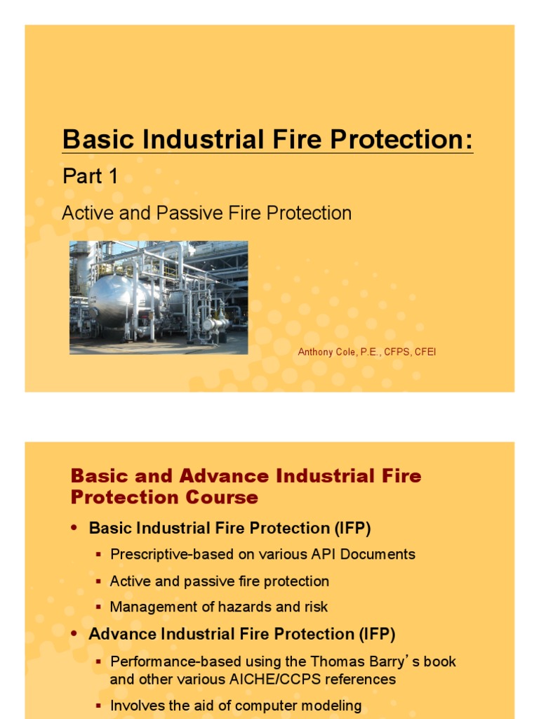 Industrial Fire Protection Basics PDF Oil Refinery Firefighting