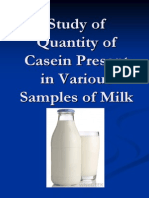 Study of Quantity of Casein Present in Various Sample of Milk