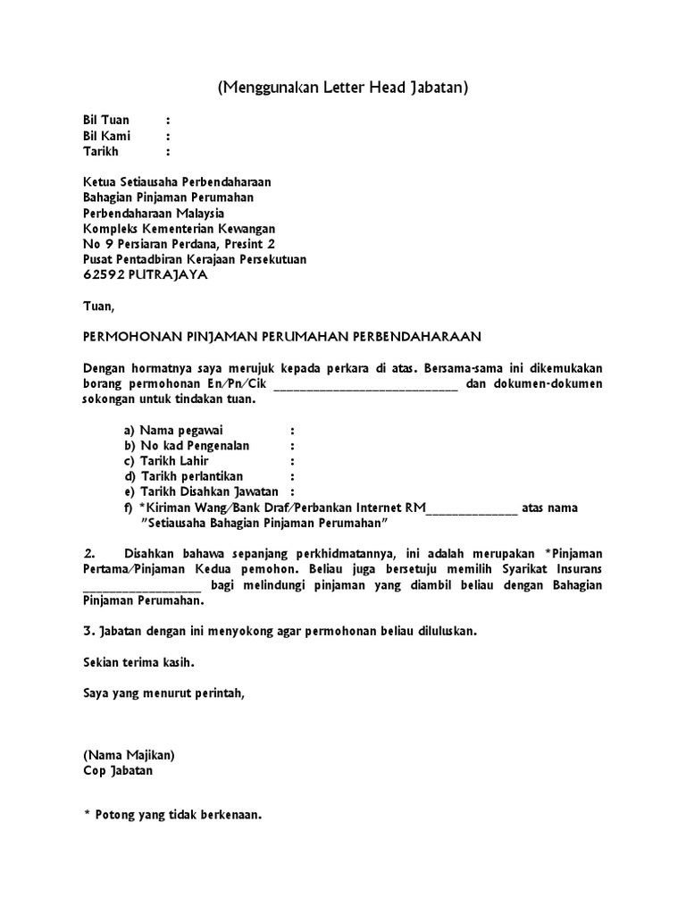 Surat Iringan Ketua Jabatan 2012 Pdf