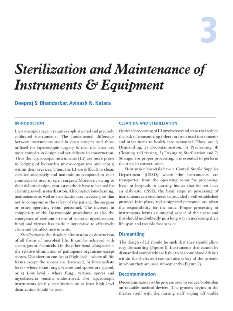 Laparoscopic Instrument Sterilization Guide | PDF | Sterilization ...