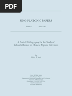 Victor H. Mair - A Partial Bibliography For The Study of Indian Influence On Chinese Popular Literature