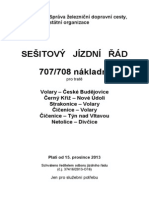 České Dráhy - Sešitový Jízdní Řád - Nákladní - ns707 - 708