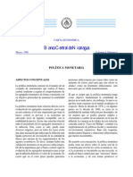 Politica Monetaría - Banco Central de Nicaragua, Marzo 1996