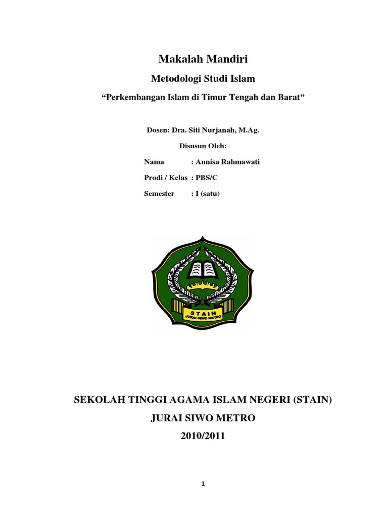 Perkembangan Islam Di Timur Tengah Dan Barat