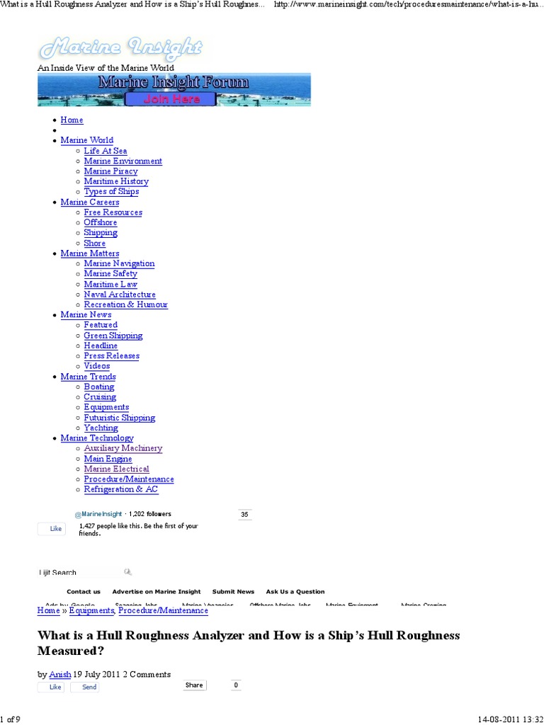 What Is A Hull Roughness Analyzer and How Is A Ship's Hull Roughness