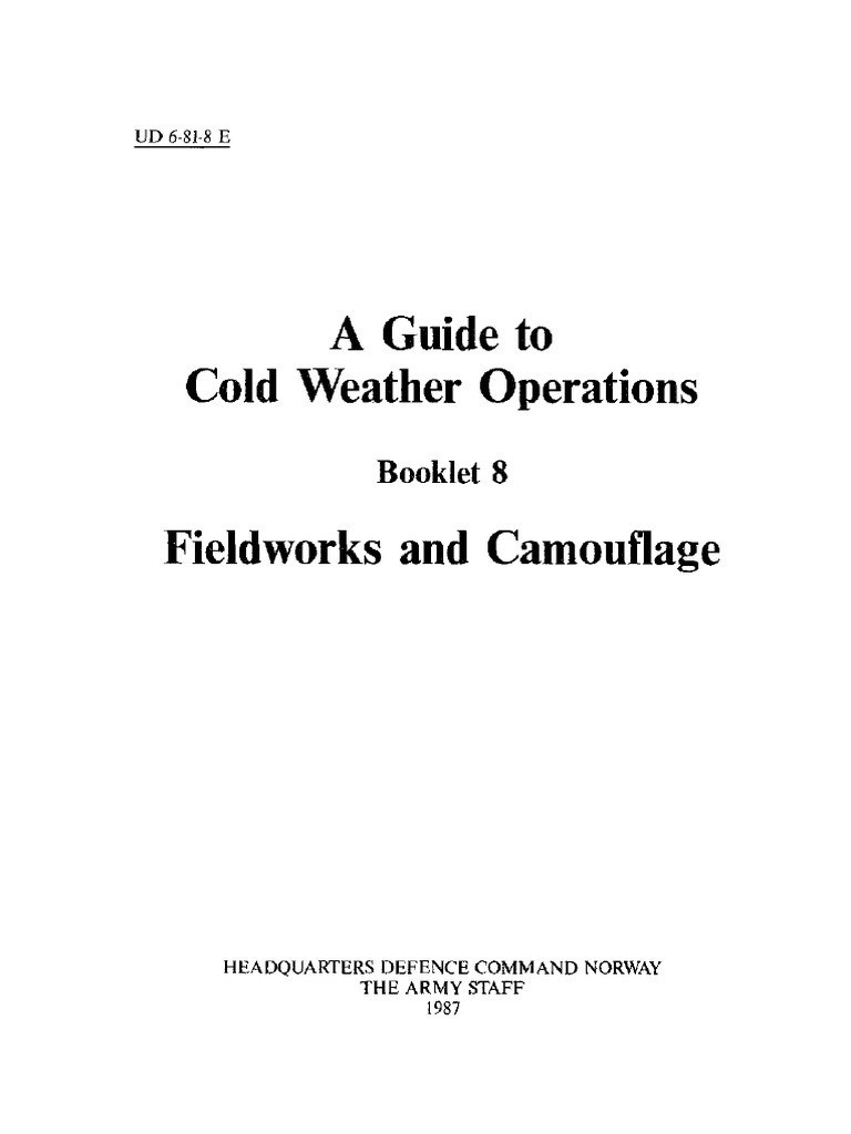 Cold Weather Operations: Camouflage Guide | PDF | Land Mine | Camouflage