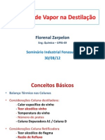 Consumo de vapor na destilação do álcool