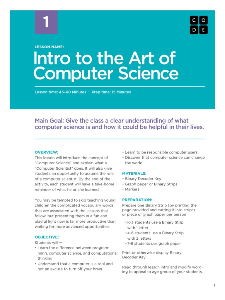 Intro To The Art of Computer Science | PDF | Simulation | Computer Science