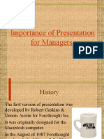 Importance of Presentation For Managers (27.08.09)