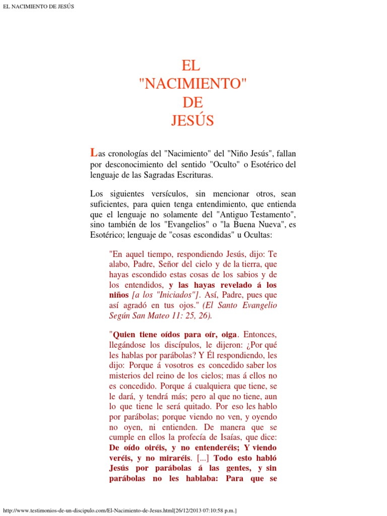 El Nacimiento de Jesús | PDF | San José | María, madre de Jesús