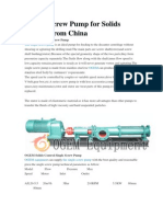Supply Screw Pump For Solids Control From China