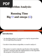 Algorithm Analysis: Running Time Big and Omega (