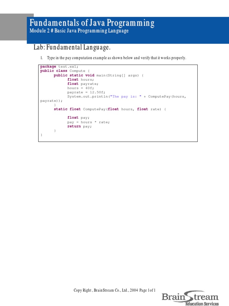 2.2 Module 2 Basic Java Programming Language | PDF | C (Programming ...