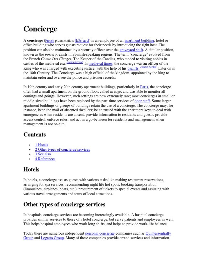 Understanding Concierge Services | PDF | Electrician | Journeyman