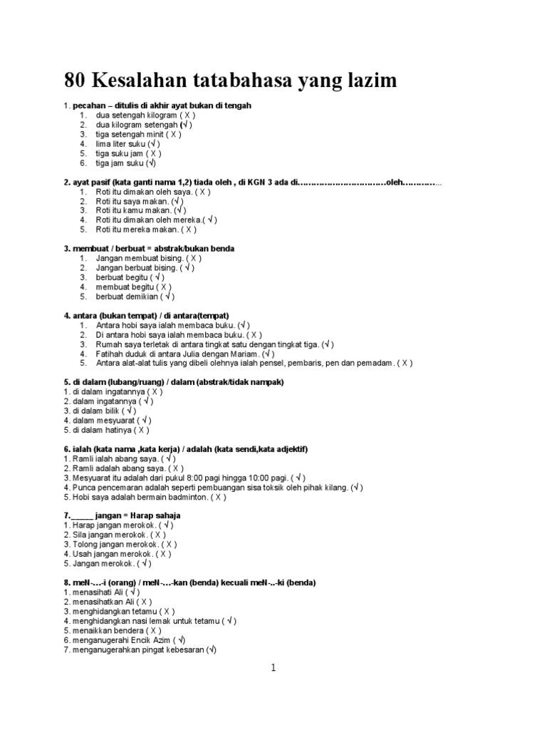 Tatabahasa 80 Kesalahan Lazim Pdf