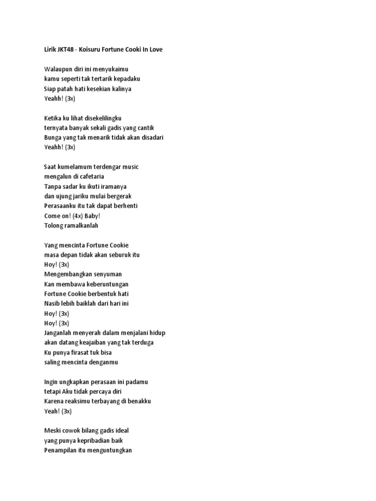 Lirik Jkt48