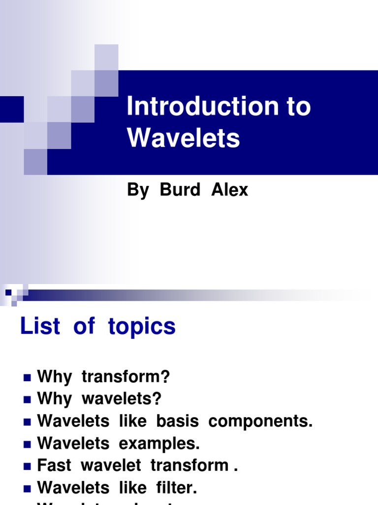 Introduction to Wavelet Analysis | PDF | Wavelet | Signal Processing