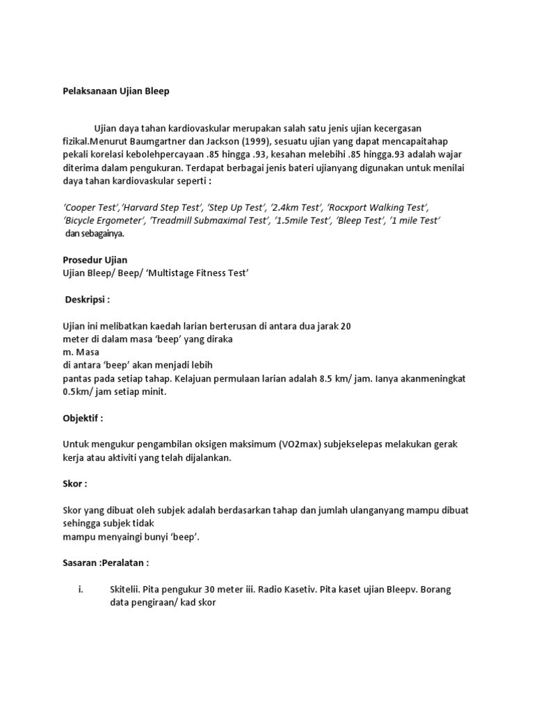 Pelaksanaan Ujian Bleep