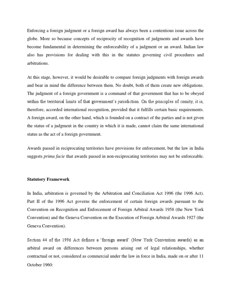 Geneva Convention PDF Arbitration Judgment (Law)