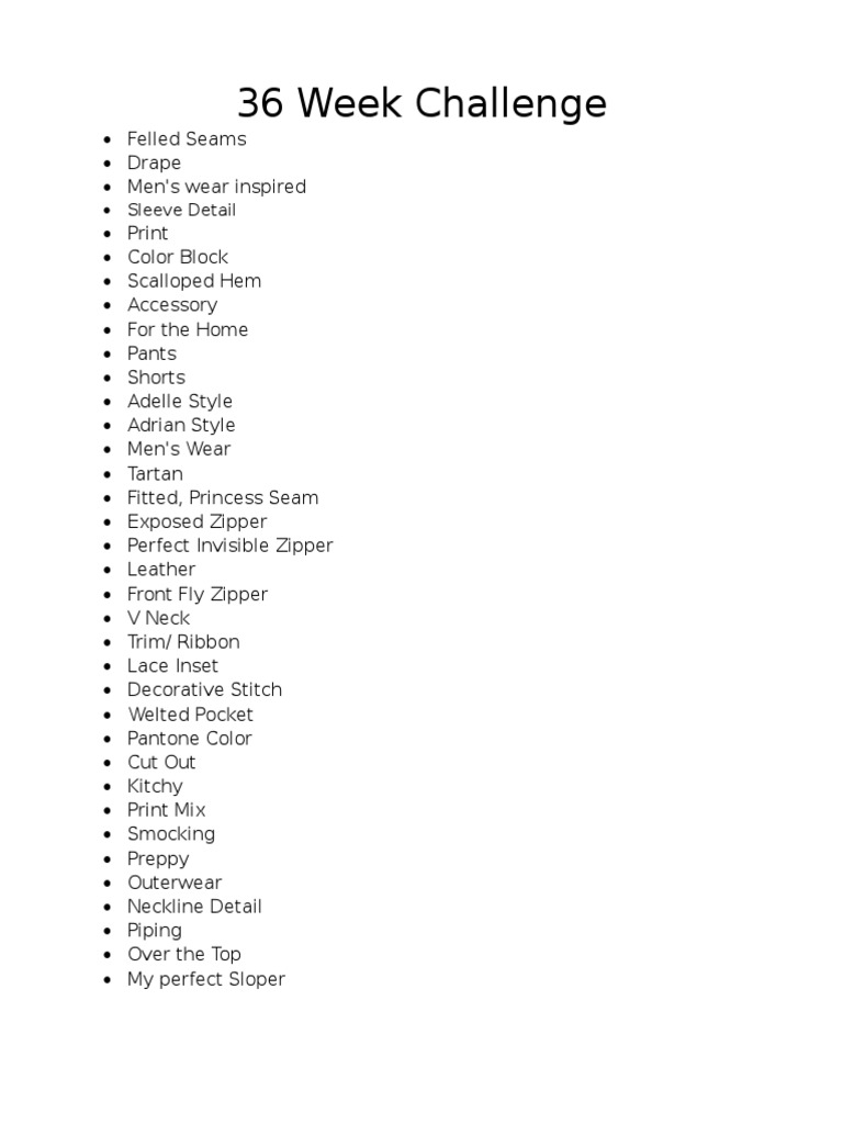 36 Week Challenge | PDF