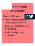 Phylum Aschelminthes Learning Outcomes