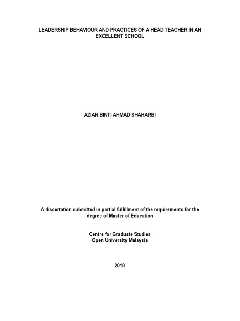 Leadership Behaviour | PDF | Leadership | Teachers