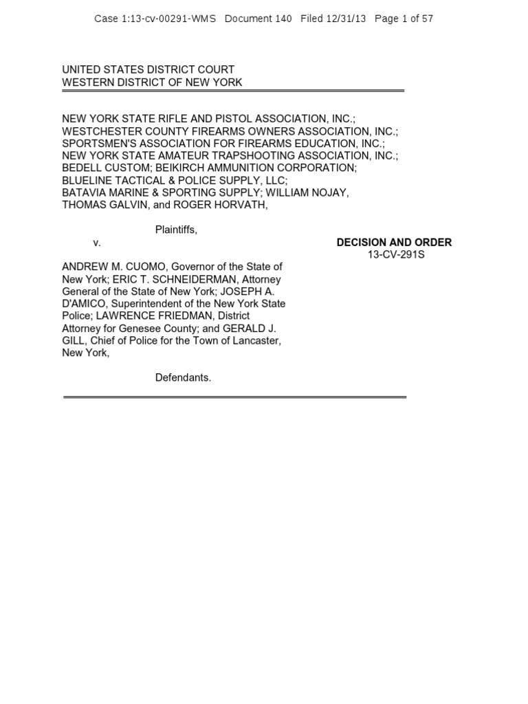 Safe Act Court Case | PDF | Second Amendment To The United States ...