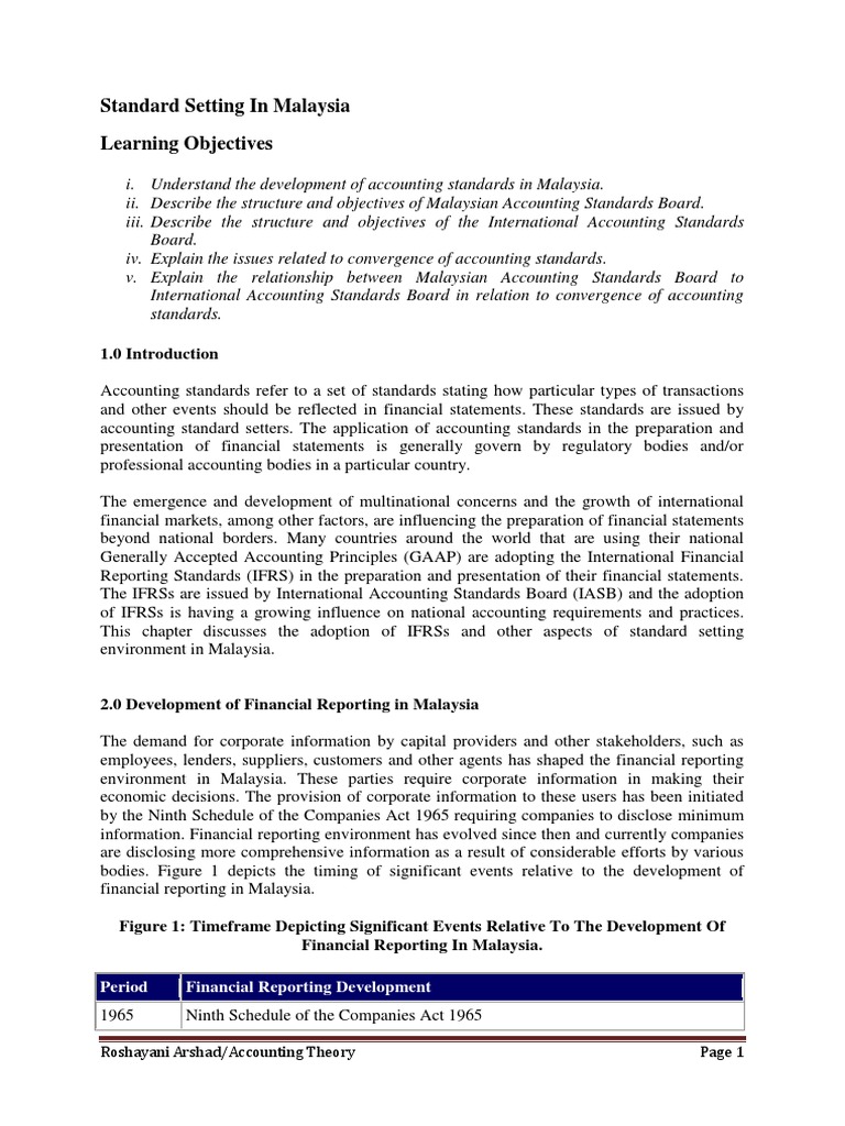 Malaysian Accounting Standards Overview | PDF | International Financial ...