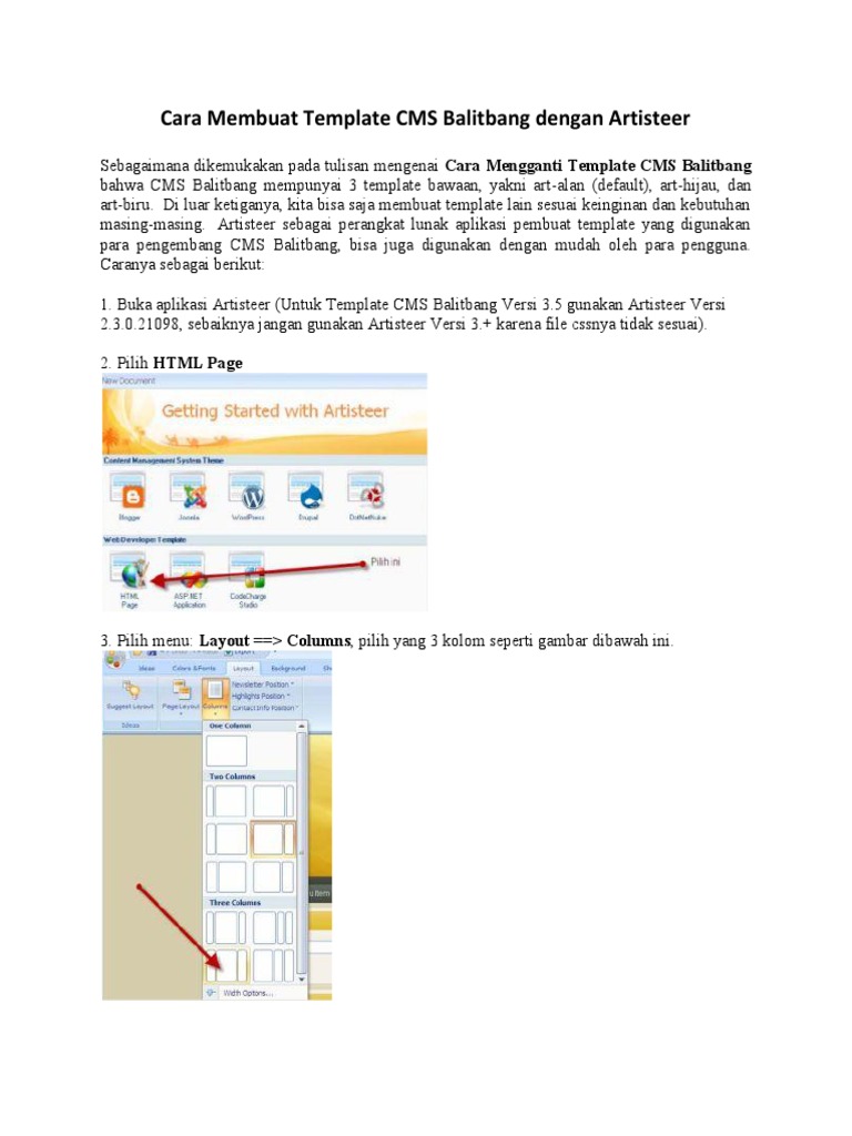 Membuat Template CMS Balitbang dengan Artisteer | PDF