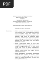 Download UU 3 Tahun 2009 Tentang Perubahan Kedua Atas Undang-Undang Nomor 14 Tahun 1985 Tentang Mahkamah Agung by Hukum Inc SN19492255 doc pdf