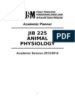JIB 225 Animal Physiology: Academic Planner