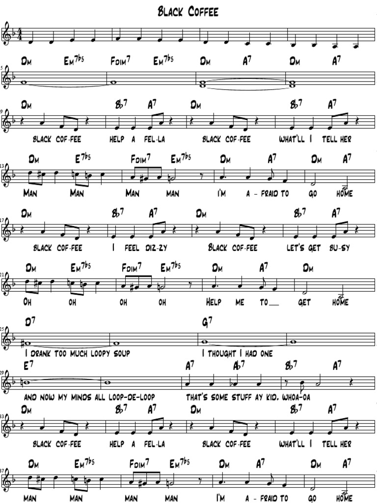 Black Coffee Sheet Music and Lyrics