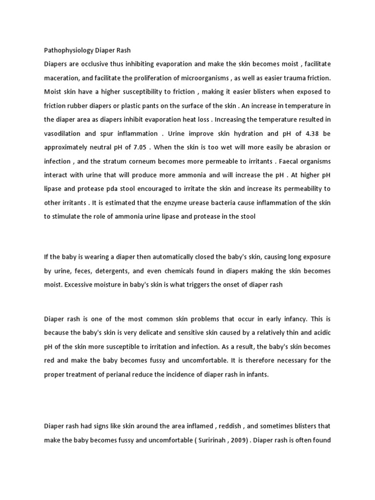 Pathophysiology of Diaper Rash in Infants | PDF