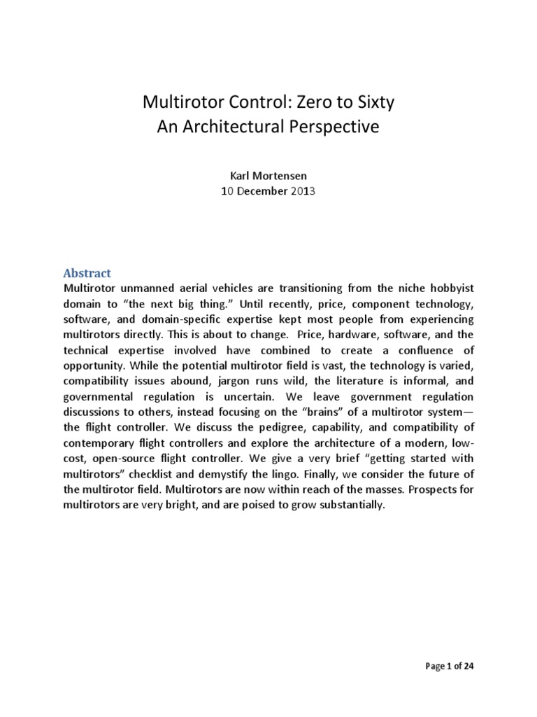 Multirotor Flight Controller Overview | PDF | Microcontroller ...