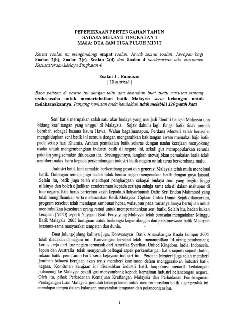 Kertas 2 Bahasa Melayu Pdf