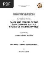 Download Cause and Effects of the Slow Criminal Justice System of the Philippines by Dither John Nabor SN194968134 doc pdf